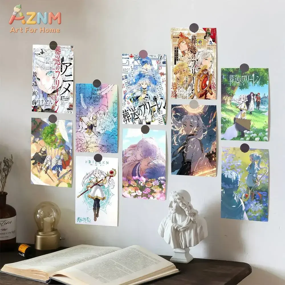 AZNM Frieren Beyond Journey's End Anime Canvas Wall Art, Manga Cover Print, Aesthetic Room Decor