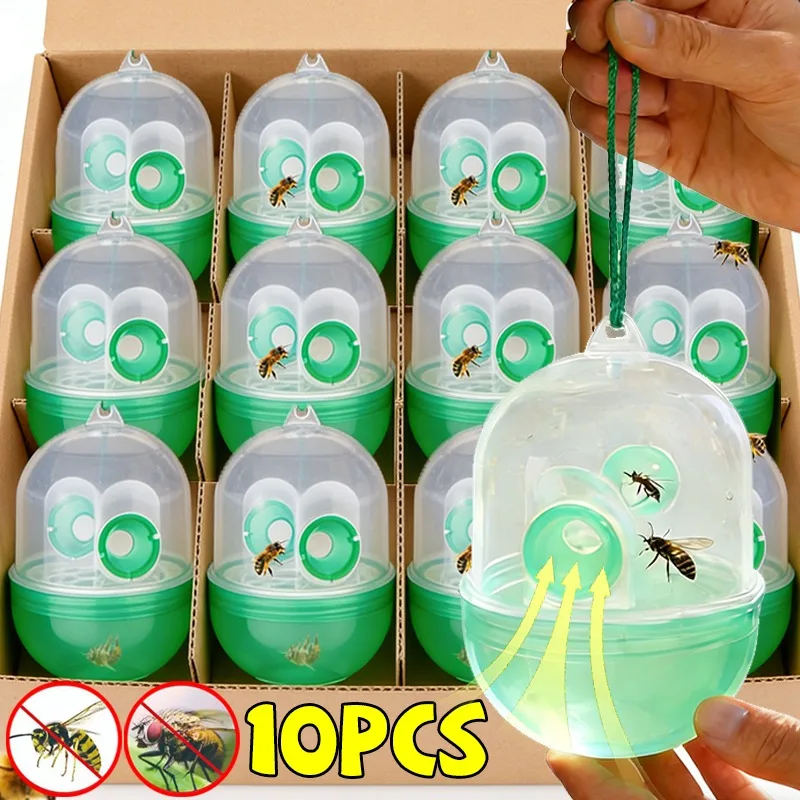 10/1pc Reusable Fly Wasp Insect Traps with Rope Outdoor Hanging Fly Killer Asian Hornet Catcher Orchard Insect Trap Pest Control