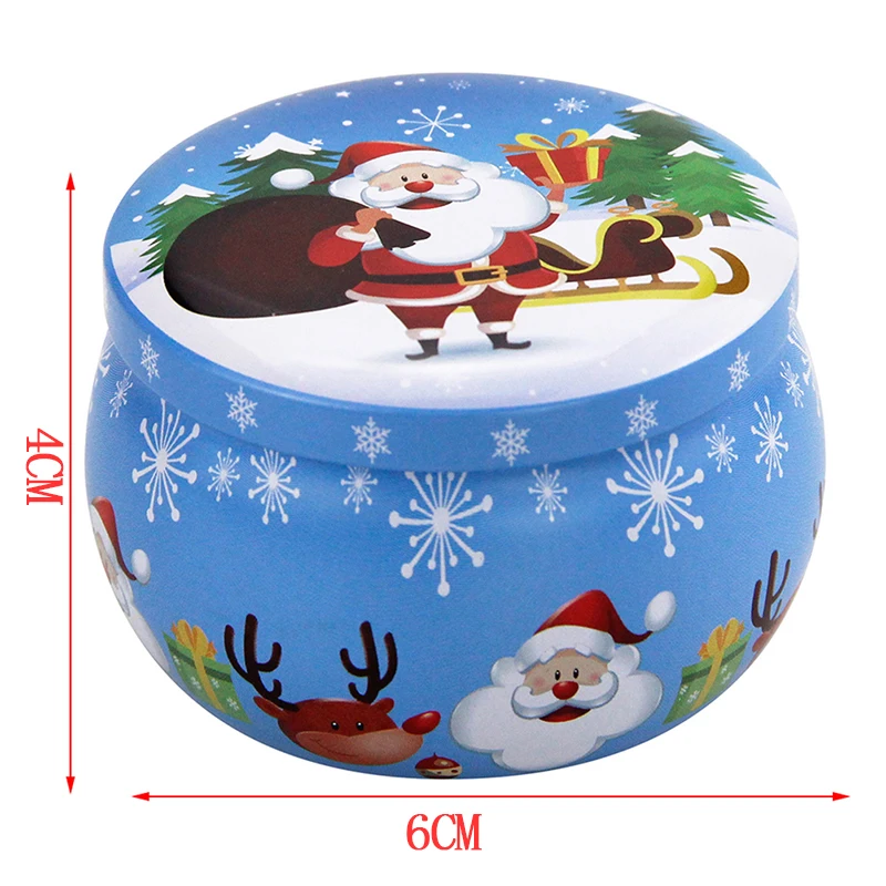 Portable Travel Christmas Aromatherapy Candle Jar Christmas Scented Candle Tin Jar Portable Travel Soy Wax Plant Candle Gift Box