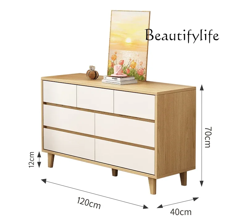

Medieval all-solid wood locker Large capacity modern simple storage cabinet