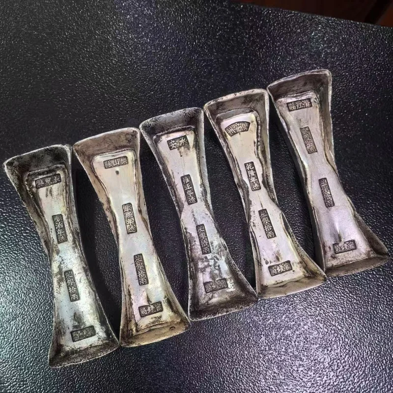 , , ancient coins, five-emperors waist-shaped silver ingots, decorative items, film props, antique-sty