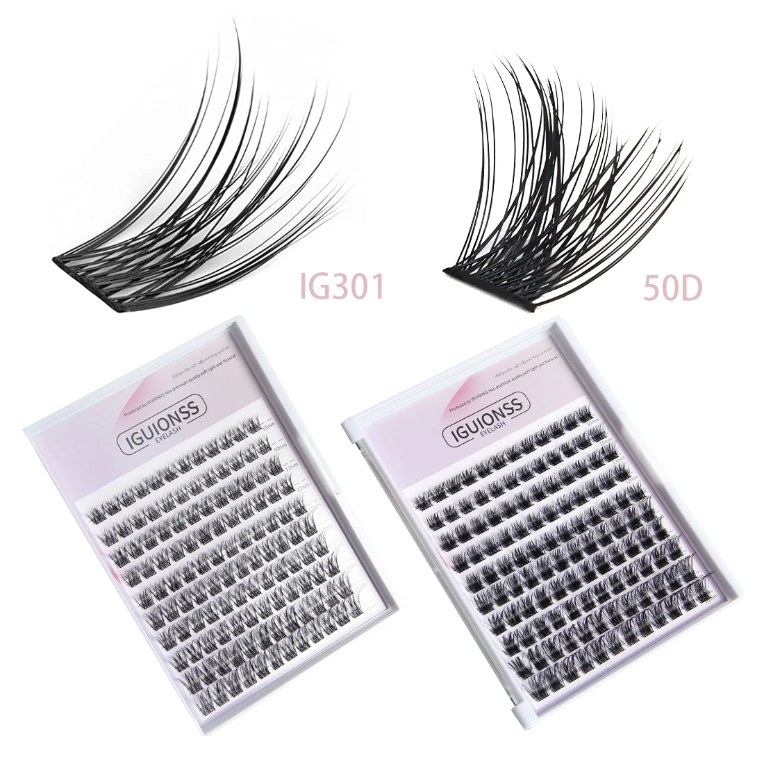 IGUIONSS Lash klastry DIY przedłużanie rzęs 120 klastry Lashes 10-16mm 10 stylów C D dd Curl pojedyncze rzęsy