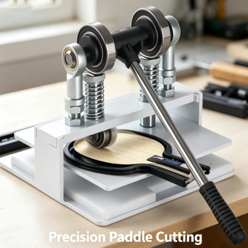 Table Tennis Rubber Cutter Machine for Straight & Horizontal Racket DIY Glue Cutting Tool Precision Edge