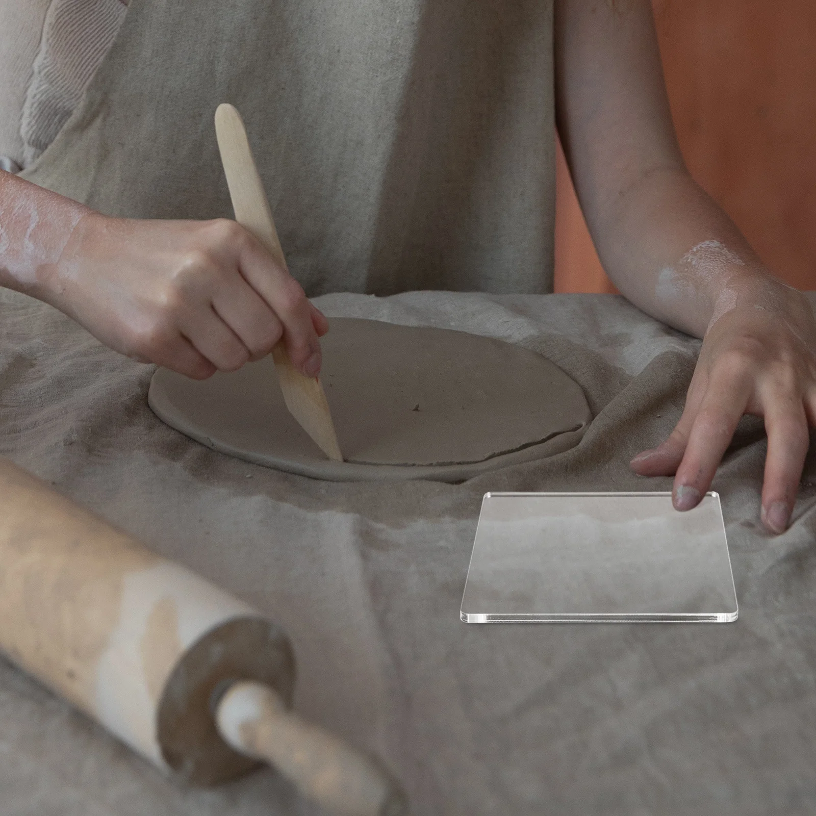 

5Pcs DIY Clay Acrylic Discs Durable Lightweight Pottery Sculpture Tool Ergonomic Design Pressure Plates for Shaping