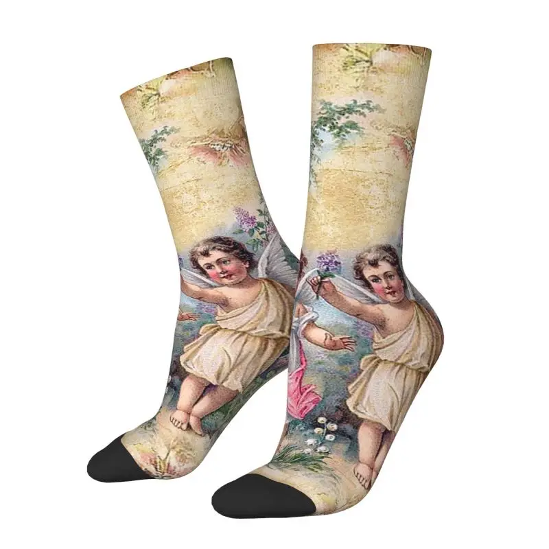 Victorian Angel Men Women Crew Socks Unisex Cute Vintage Angel Spring Summer Autumn Winter Dress Socks