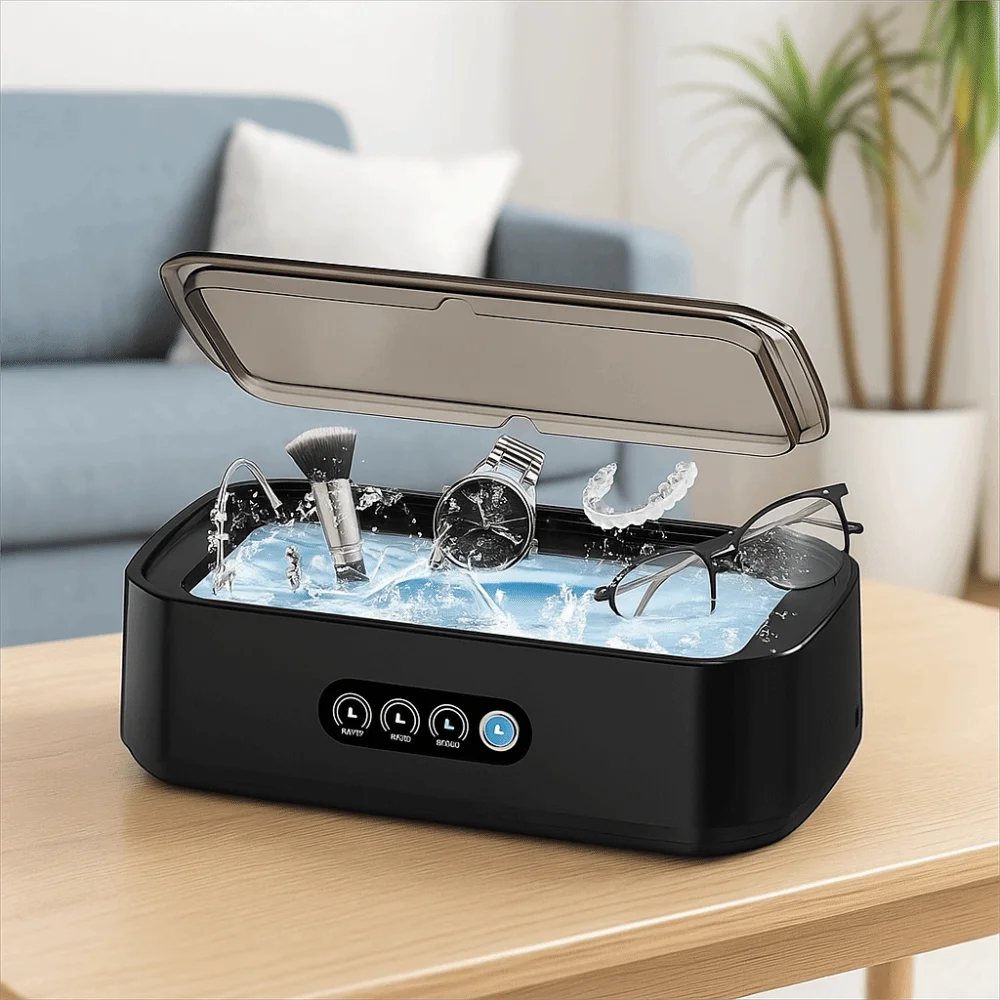 

650ML Ultrasonic Eyeglass Cleaning Machine 3 Gear High Frequency Vibration Ultrasonic Jewelry Cleaner Professional Low Noise