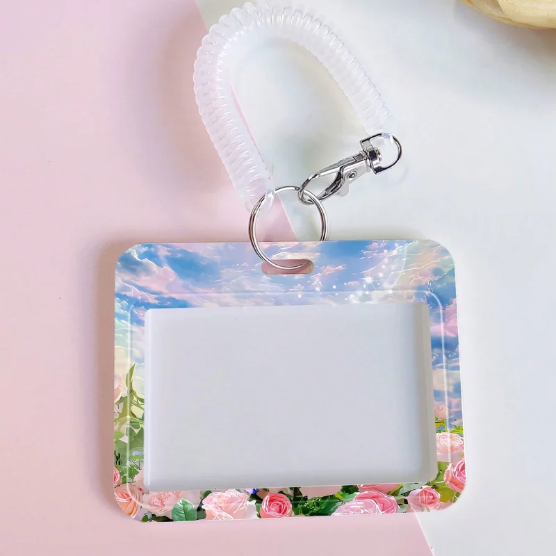 شجيرات الورد الجميلة كم بطاقة أفقية ، بطاقة هوية الطالب ، بطاقة الوصول إلى الحرم الجامعي ، بطاقة الحافلة ، غطاء واقي مقاوم للماء ، سلسلة المفاتيح