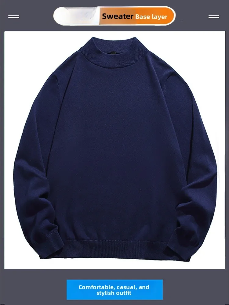 

Men's Classic Cotton Knitwear f High Collar Pure Color Basic Sle Winter Casual Faion Ci Life Breathable Comfortable