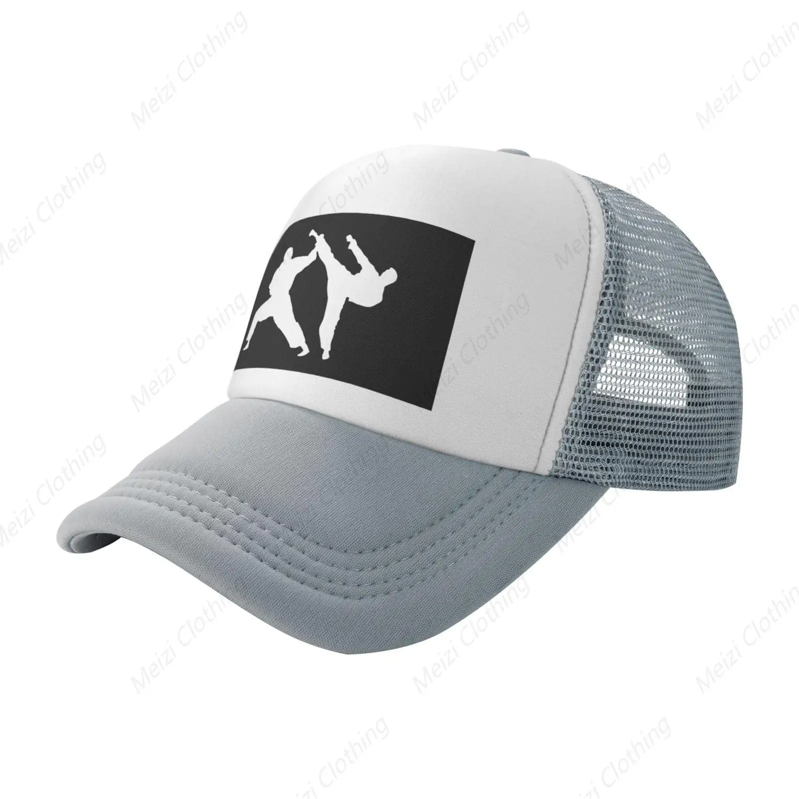 Karate Logo Enthusiast Mesh Breathable Hat Outdoor Exercise Baseball Hat Adjustable Truck Hat