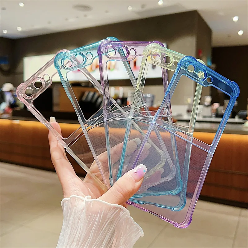 Fresh Color halo dyeing Color Gradient Phone Case for Samsung Galaxy Z Flip 5 Hard PC Back Cover for Z Flip 5 Case Shell