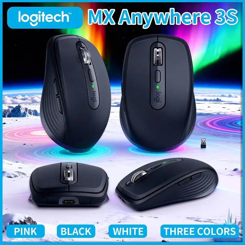 

Logitech MX Anywhere 3S Silent Click Mouse, 8K DPI High Precision, Compact Travel-Friendly Design