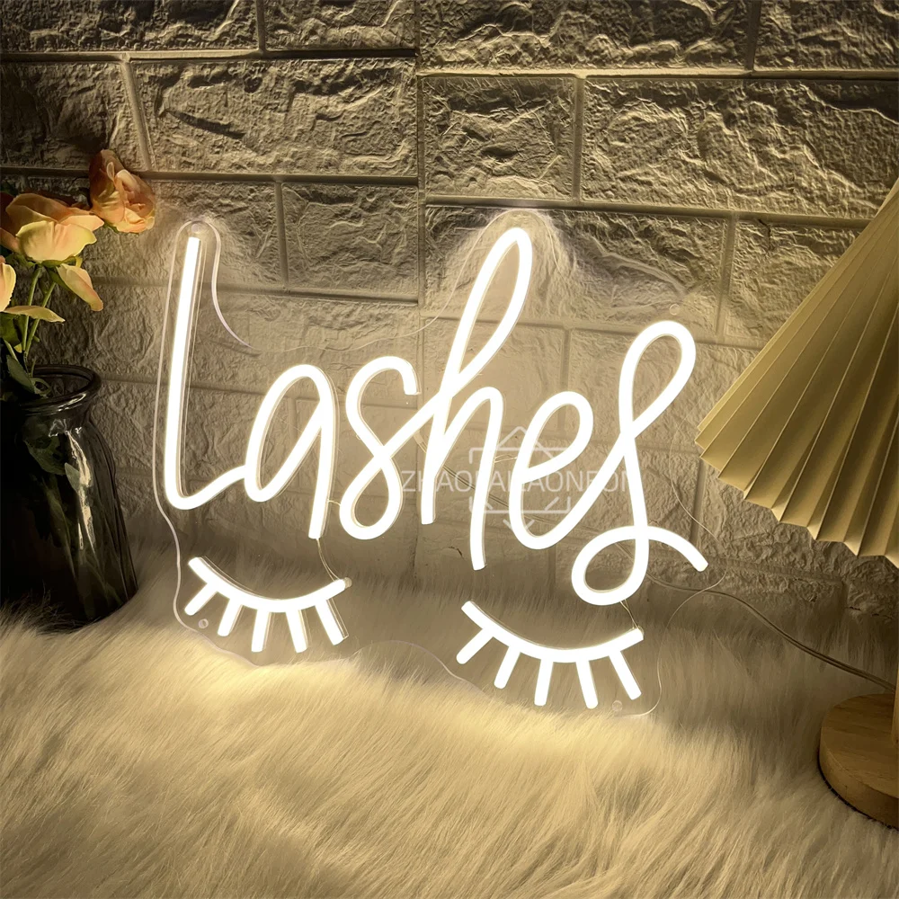 Lashes Neon Led Sign Beauty Solon Lash Shop Wall Art Room Decor Neon Lights USB Lash Room Decoration LED Business Light Signs