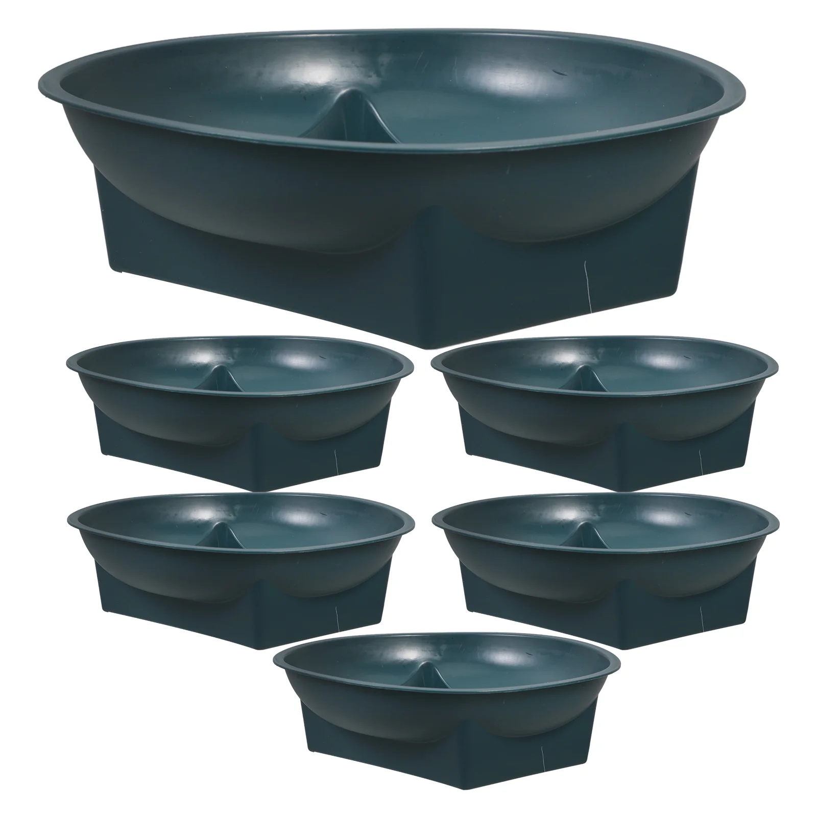 

6 Pcs Gardening Pots Flower Grave Bowl Floral Bowls Round Plastic Planter Replaceable Plants Pp Memorial Holder Cemetery