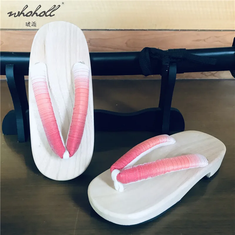 Geta Women Flip Flops Slippers Summer Japanese Wooden Geta Clogs Shoes Demon Slayer Anime Cosplay Costumes Home Indoor Slippers