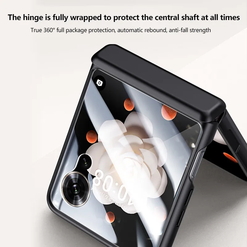 Feel Skin bisagra de resorte a prueba de golpes, funda para Honor Magic V Flip Shell Film integrado