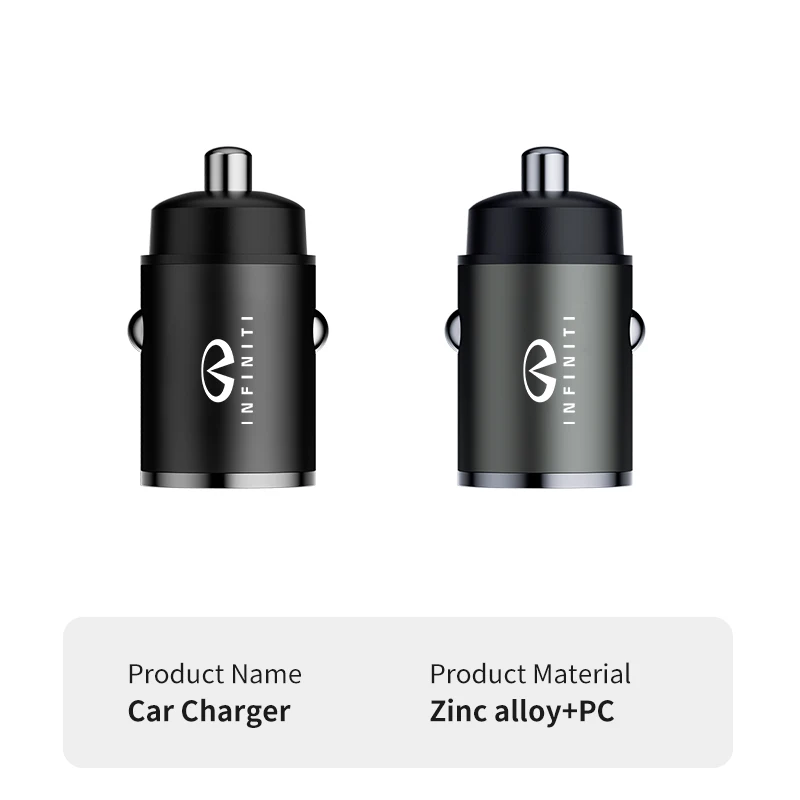 60W Car Charger USB Type-C Fast Charging Cigarette Lighter For Infiniti Q50 FX35 Q30 G37 Q70 QX70 G35 Q60 QX50 QX60 QX80 QX30 JX