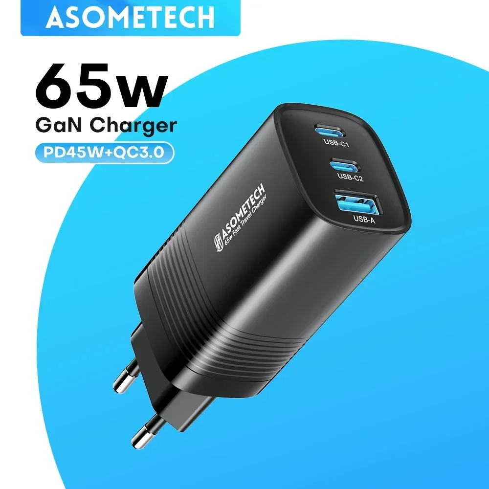Зарядное устройство GaN USB Type C мощностью 65 Вт Quick Charge QC3.0 PD3.0 для IPhone 14 13 Pro Xiaomi Laptop PPS 45 Вт Портативное быстрое зарядное устройство для Samsung