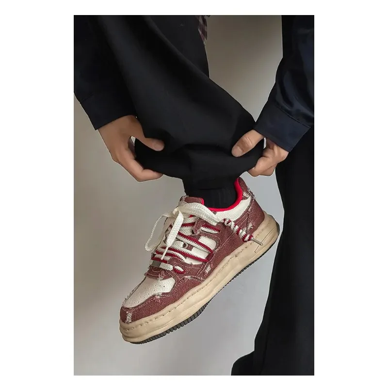 

New Autumn Creative Low Cut Fashionable Retro Versatile Thick Sole Height Increasing Wear-resistant Casual Men's Sports Shoes