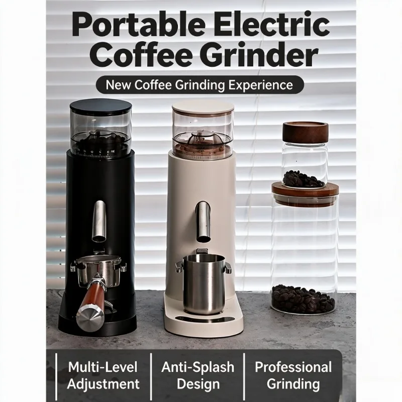 Commercial Coffee Bean Grinder, Hand Brew & Espresso Coffee Mill, Adjustable Coarseness Small Coffee Grinder Machine