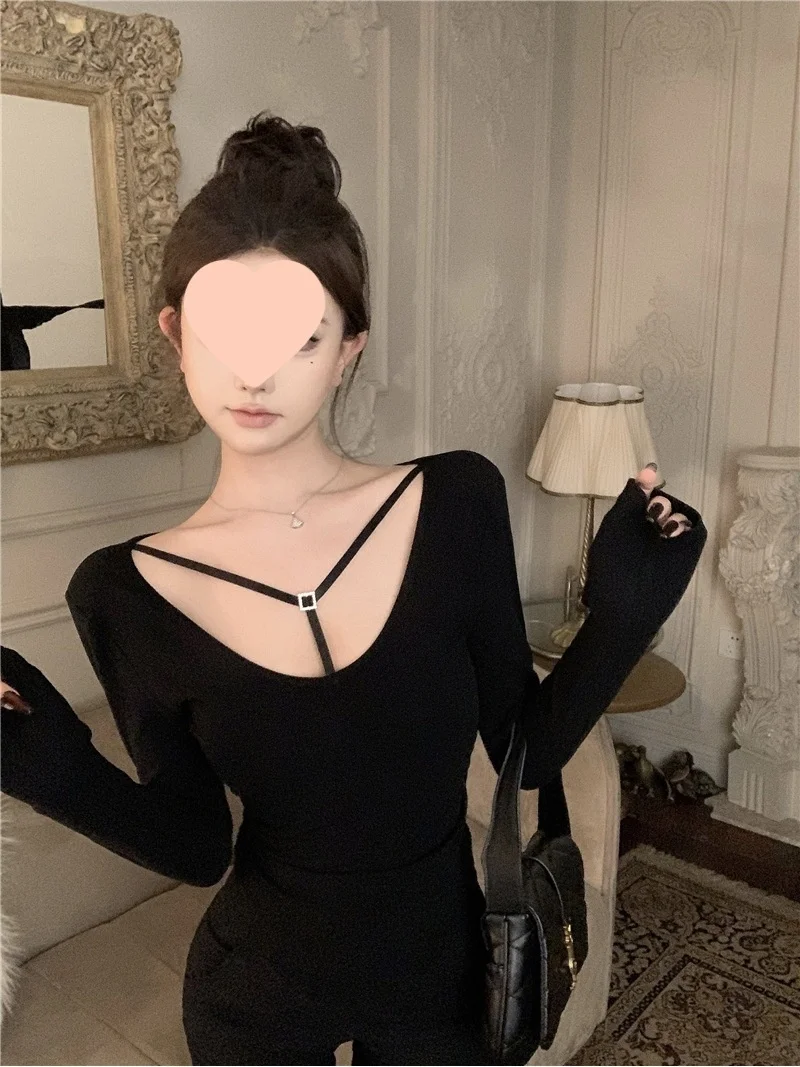 

2025 Autumn New Simple Waist-hugging Shirt With Stylish Hollow Chic Long Sleeve Base Top For Women
