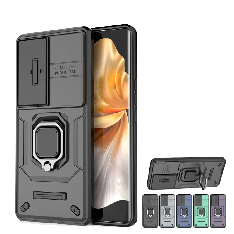 For Vivo V30 Pro Case Vivo V30 V30 Pro 5G Cover Slide Camera Len Phone Case Armor PC Shockproof Stand Holder Protective Cover