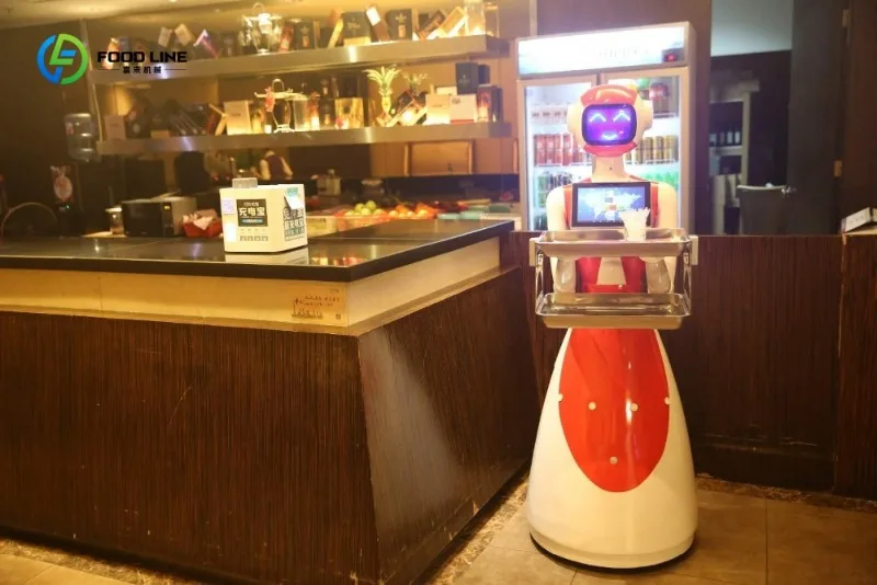 Customize   Restaurant Service Robot  Humanoid Waiter Intelligent Obstacle Avoidance Voice Control for Hotel School Restaurant