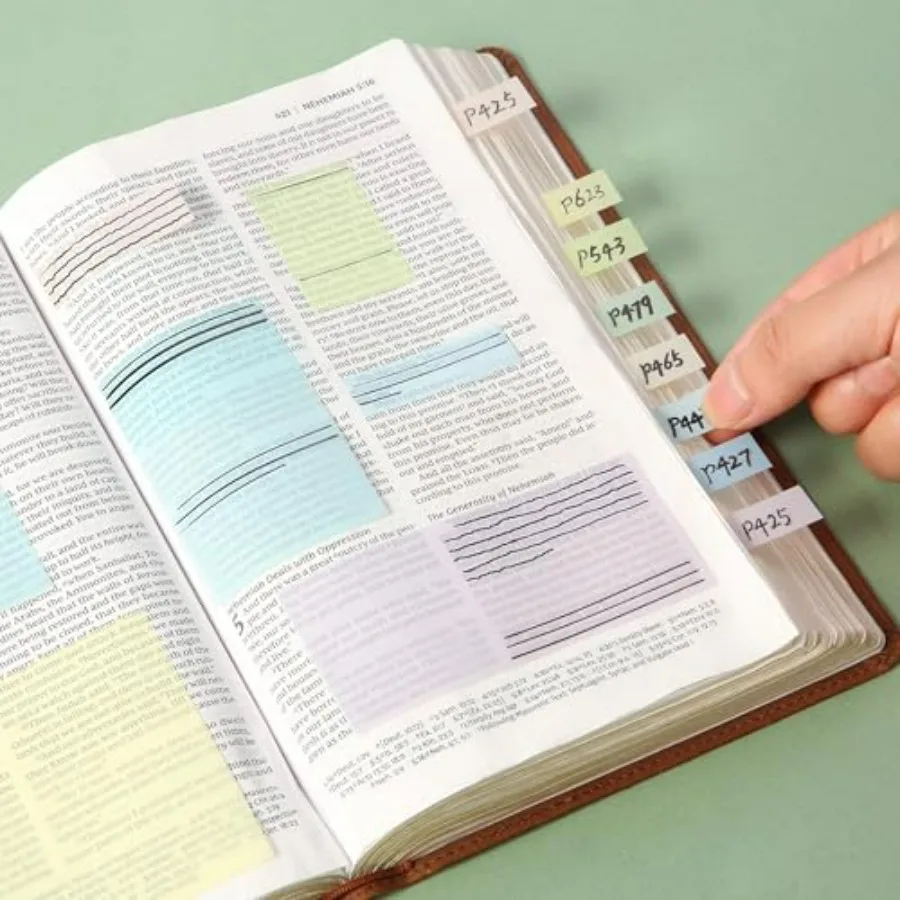 Transparent Sticky Note Set with 1650 Sheets in Pastel Colors Featuring Tabs and Dividers for Organization and Planning Ideal f