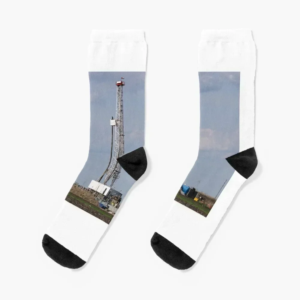 land oil and gas drilling rig in oilfield industry Socks warm winter Argentina Men's Socks Female Men's