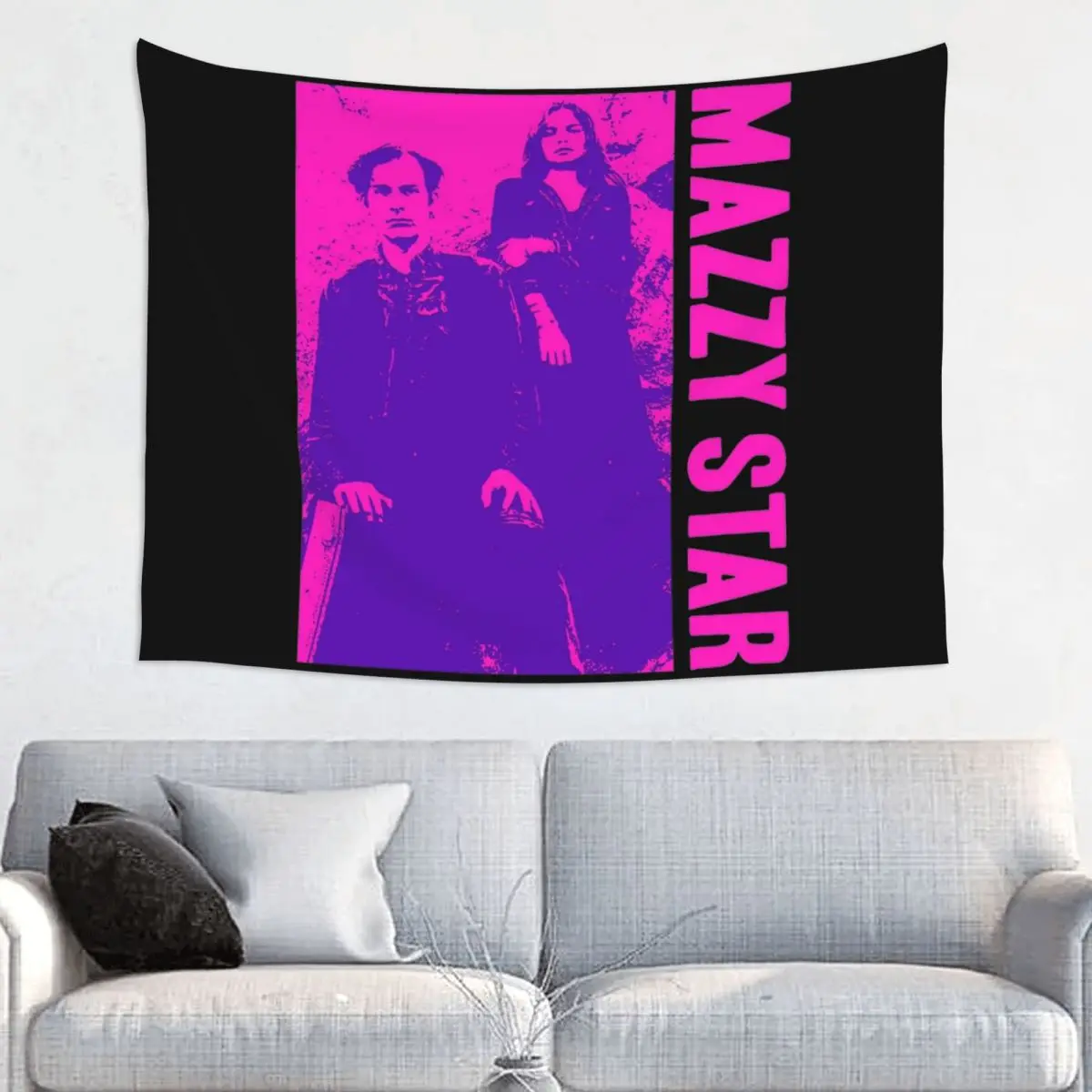 Mazzy Star 90s Dreampop Tapestry Hippie Polyester Wall Hanging Punk Rock Home Decor Yoga Mat Art Tapestries