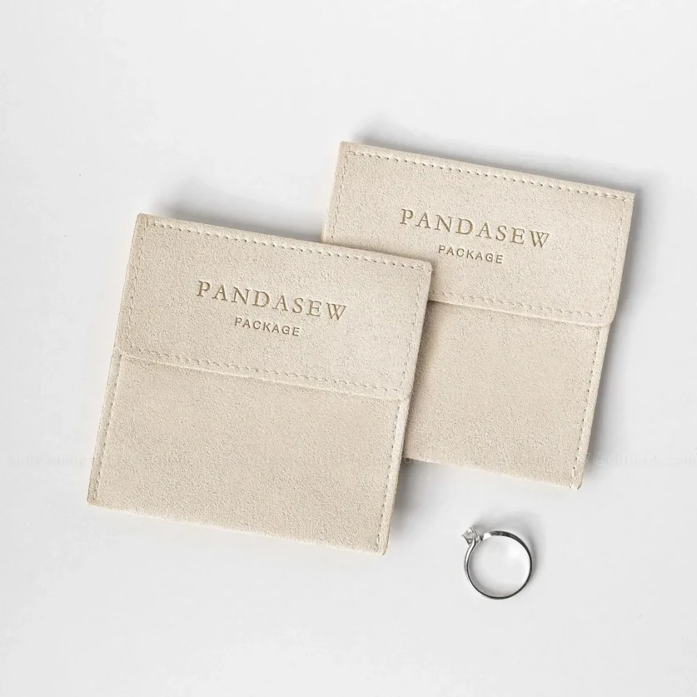 

25pcs custom deboss logo print microfiber jewelry bags custom jewelry packaging pouch ring necklace bag Brooch bags bulk style