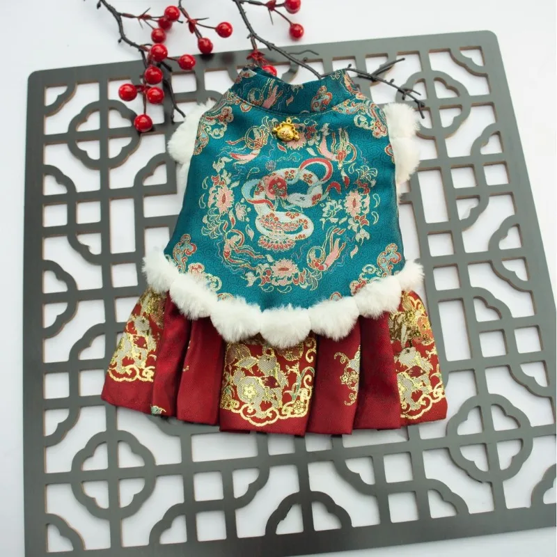 

Hot Sale New Tang Suits for Pets in Autumn and Winter, Featuring Teddy,Bichon and Pomeranians in A Fashionable New Chinese Style