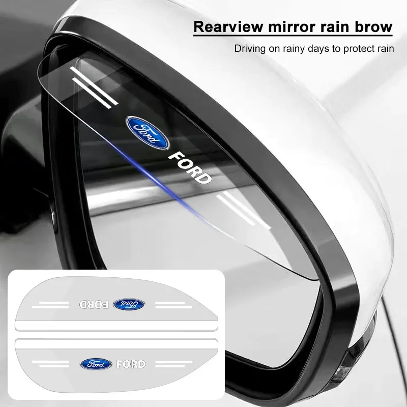 

2Pc Car Rear View Mirror Sticker Rain Shield Shade Cover Styling For Ford Fiesta MK7 Mondeo MK4 ST Focus MK1 MK2 MK3 Focus 2 3 4