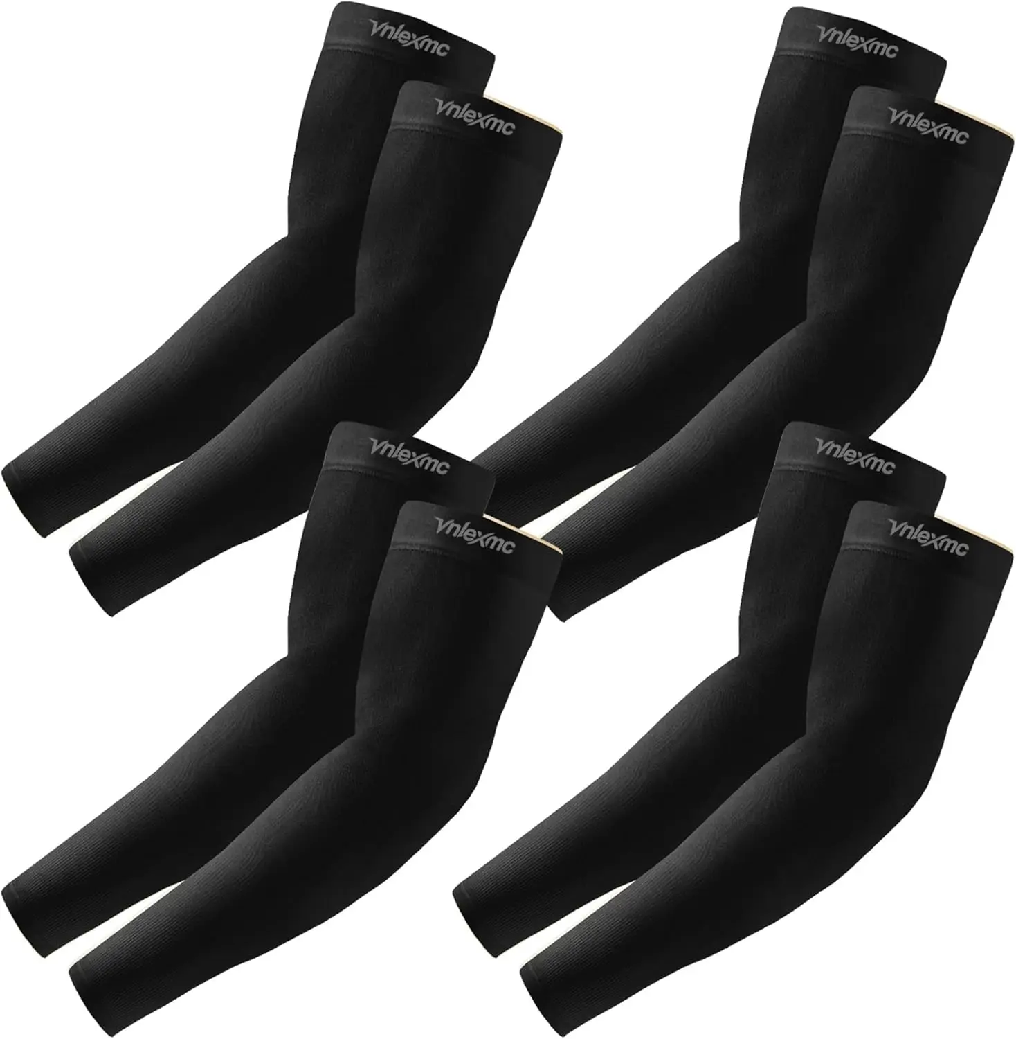 

4 Pairs Arm Sleeves for Men Women UV Sun Protection Cooling Sports Compression Tattoo Cover Up