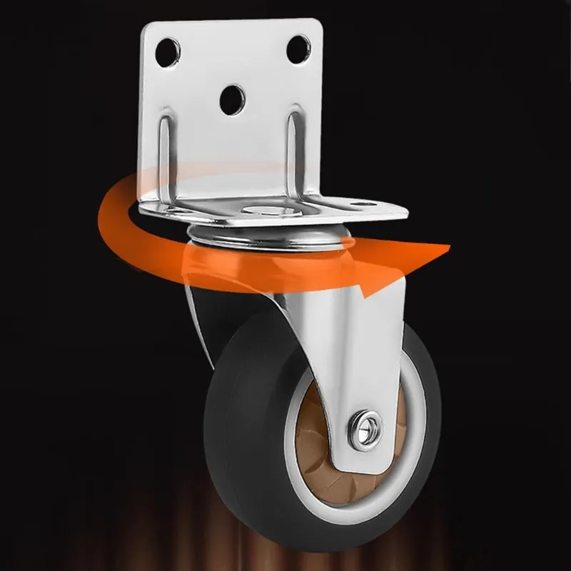 4pcs 360-degree Rotating Mute Casters Wheel L-shaped Caster Trolley Baby Carriage Safety Roller Office Furniture Hardware Pulley
