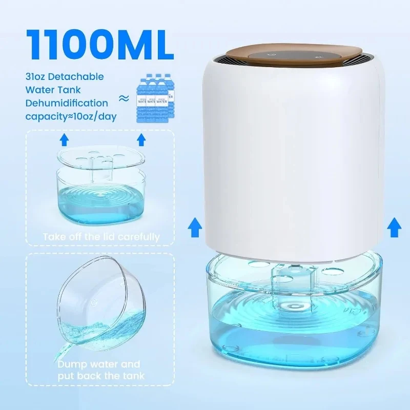 Dehumidifier Automatic Shut-off Dual Semiconductor Silent Small Suitable for Home Bedroom RV