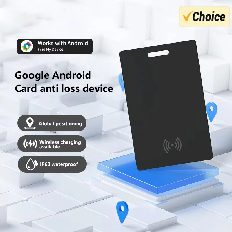 محفظة بطاقة شحن لاسلكية لتحديد المواقع من Google GPS، جهاز رفيع للغاية لمكافحة فقدان المفاتيح التي تعمل بنظام Android ومكتشف الأمتعة ومحدد موقع الحيوانات الأليفة
