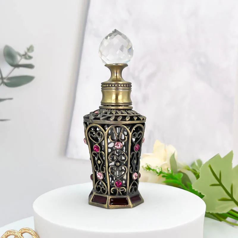 10ml Empty Diamond Perfume Bottle Middle East Dubai Style Classic Travel Essential Oil Dispenser Bottle  High Quality Fragrance