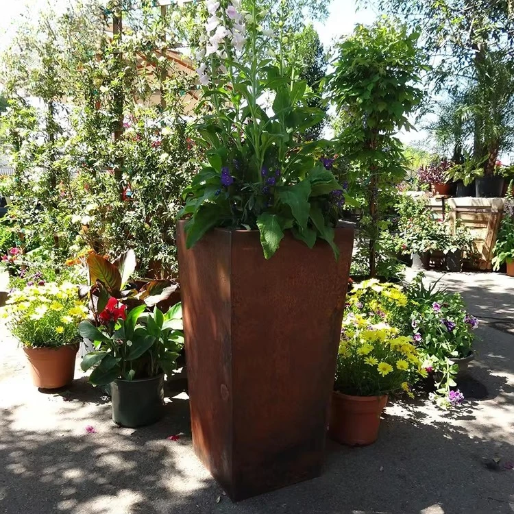 Garden flower pot steel pyramid metal flower pot