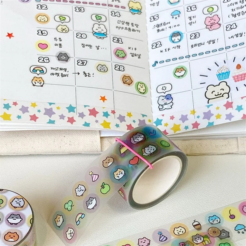 Heeheeclub Korea Same Style Handbag Basic Decorative Material Sticker Cute Animal Die Cutting Tape