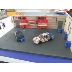 Alloy Model Cars Repair Workshop Garage 1/43 Car Model Scene Simulation Scene Decoration Diy Static Display Blue