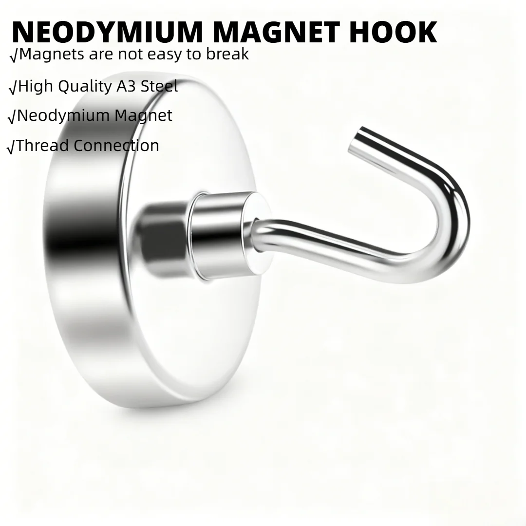 Strong Magnetic Hooks Load-bearing Home Kitchen Bar Storage Hooks Key Storage Hooks Bathroom Hangers Multi-Purpose Magnet Hook