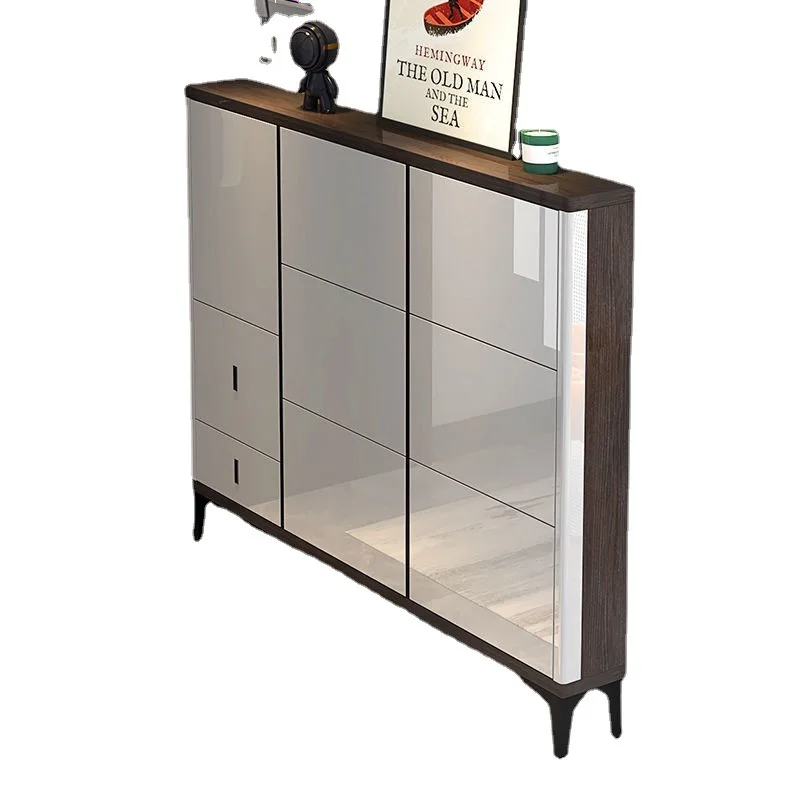 

Internet celebrity ultra-thin shoe cabinet integrated tipping bucket into the home