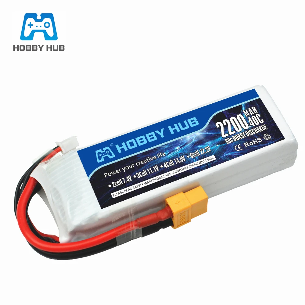 2S/7.4V 3S/11.1v 4S/14.8V 2200mAh 40C Lipo Batteria di Alimentazione Per RC Elicottero RC Auto Barca Quadcopter Giocattoli di Controllo Remoto Accessorie