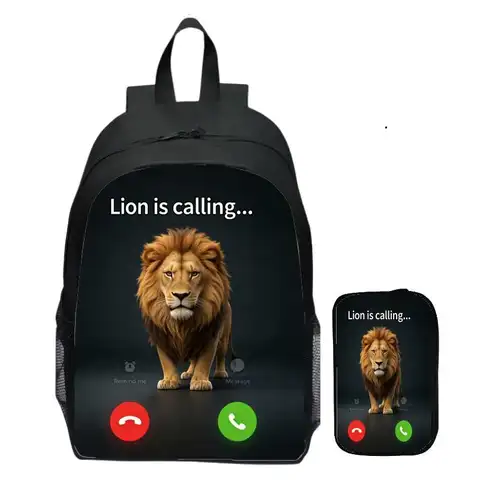 Calling Animal New Children's Primary School Backpack Pen Bag 2Pcs Set Male and Female Students