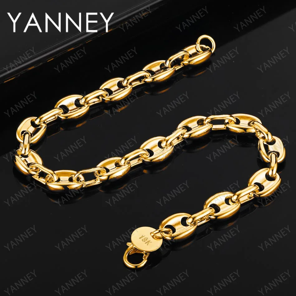 925 Sterling Silver 18K Gold 8 Inches Pig Nose Bransoletka dla kobiet Moda Ślub Urok Biżuteria Akcesoria Hurtownia