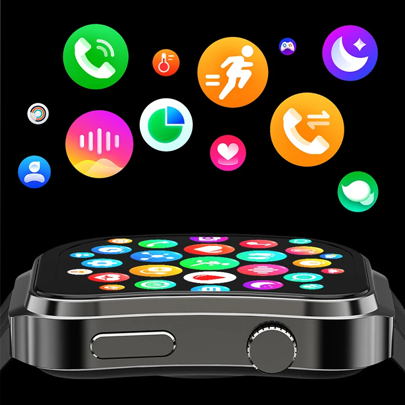 2024 New Smart Watch Heart rate  blood oxygen monitoring BT Call Flashlight Outdoor Sports Track Tracker Men\'s Women Smartwatch
