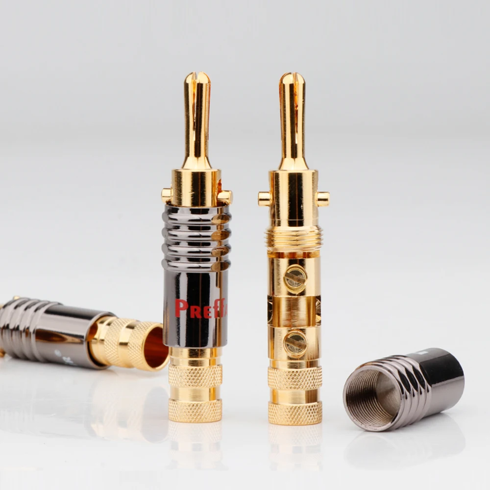 Preffair 24K Gold-plated Z type BFA Banana plug HIFI Speaker Cable Wire Plug diy Speaker Cable Audiophile