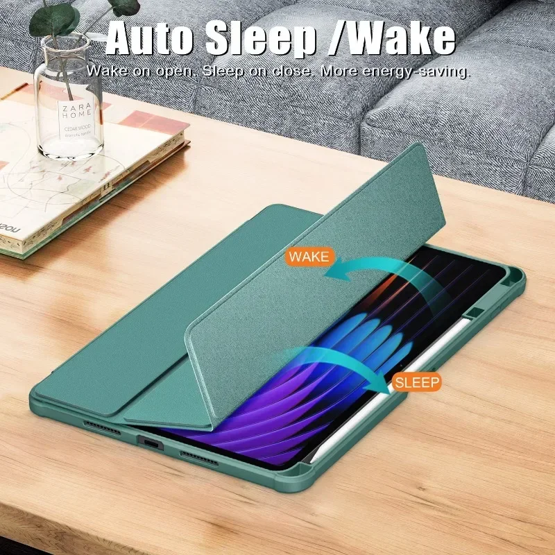 Shockproof Acrylic Transparent Hard Case for Xiaomi Pad 9 2026 11.2 inch with Pencil Holder