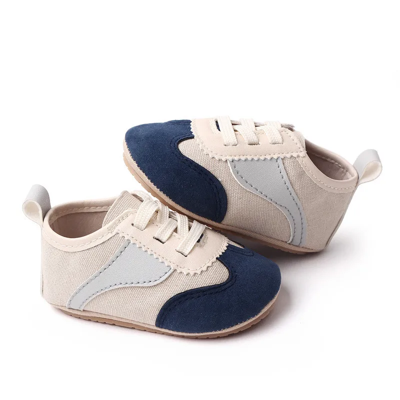 2023 New Baby Shoes Soft Rubber Sole Toddler Boys Girls Casual Shoes Sneakers Fashion Lace-up British Baby Shoes