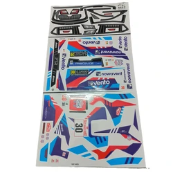 Arkusz kalkomanii pasujący do samochodu rajdowego Skoda Fabio 1/10 Clear RC Body Shell